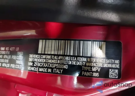 2016 Fiat 500X Pop from USA, damaged, VIN ZFBCFXATXGP500040